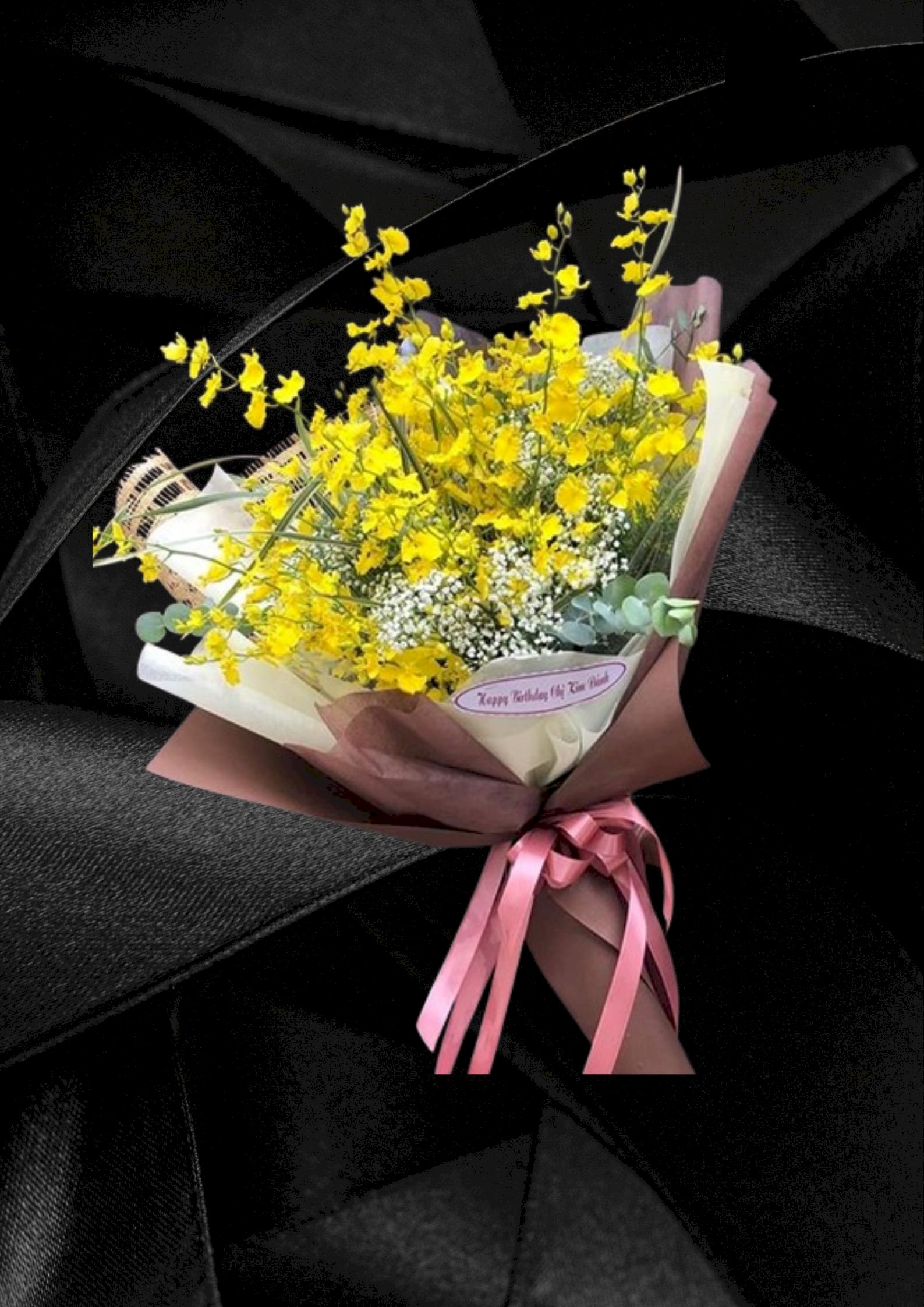 Bó hoa lan vũ nữ mix baby trắng - LDNK106