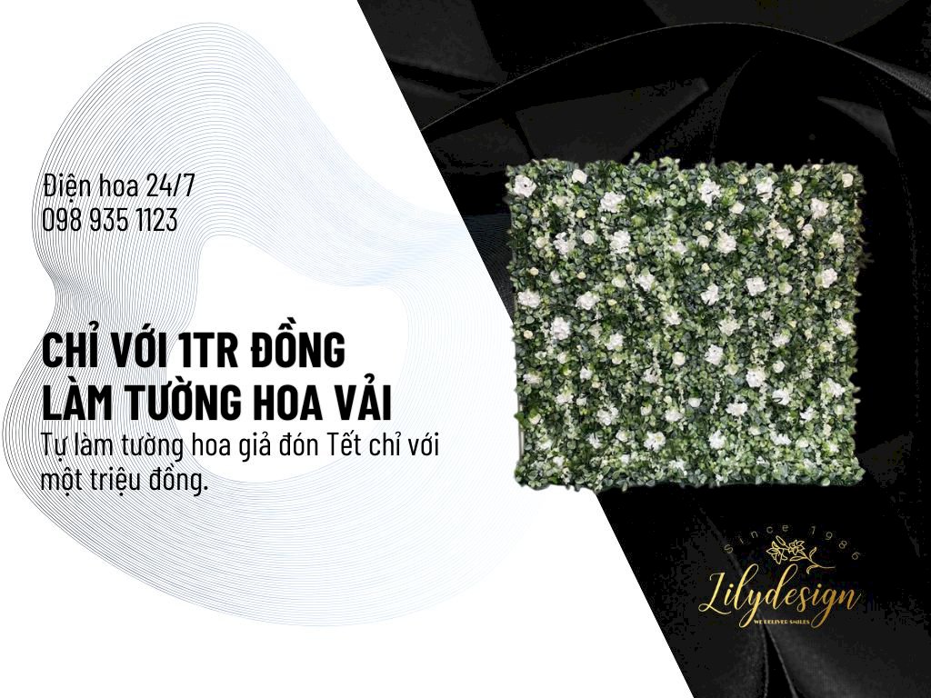 Tự làm tường hoa giả đón Tết chỉ với một triệu đồng