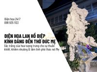 Điện hoa chậu lan hồ điệp trắng kính dâng đền thờ Đức Mẹ, nhà thờ Công giáo tại TPHCM
