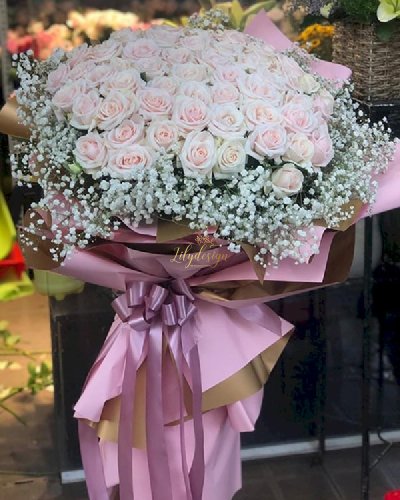 Bó hoa hồng pastel khổng lồ dành tặng bạn gái - LDNK115