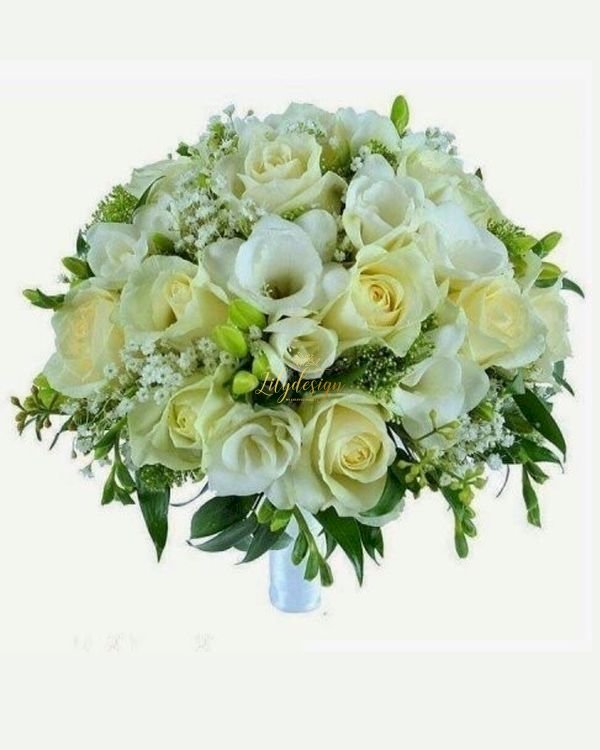 Bó hoa cưới cô dâu màu trắng - LDNK225