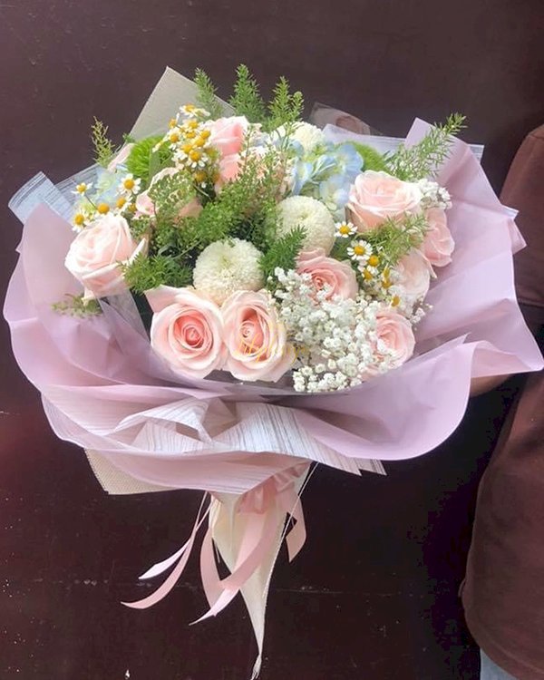 Bó hoa tặng sinh nhật em gái gam màu nhẹ nhàng - LDNK131