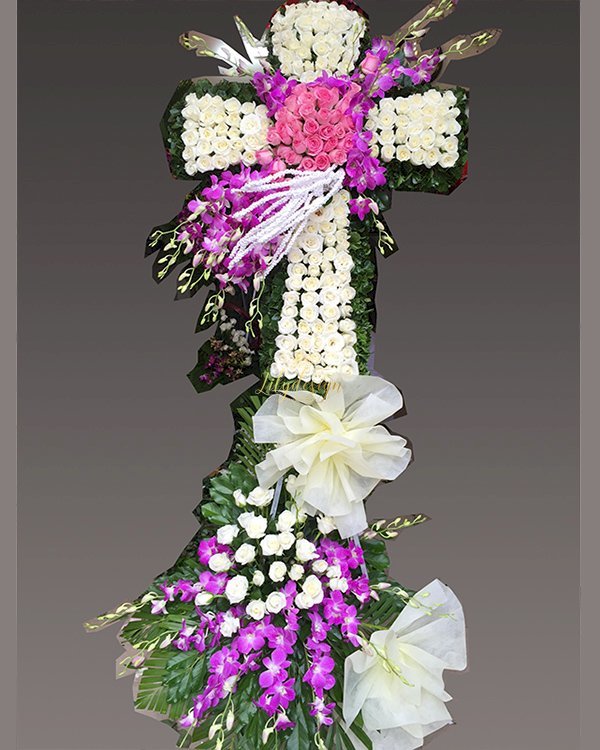 Kệ hoa tang lễ công giáo hình thập giá - LDNK203